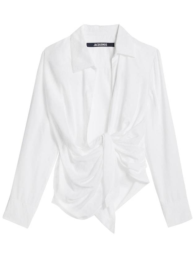 Le Chemise Bahia Tied Sash Shirt White - JACQUEMUS - BALAAN 2