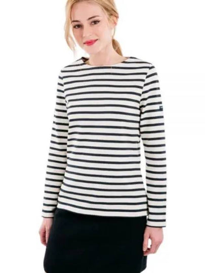 Women's Meridame II Striped Long Sleeve T-Shirt Ecru Marine - SAINT JAMES - BALAAN 2