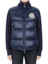 Logo Patch Knit Padded Zip-up Jacket Navy - MONCLER - BALAAN 3