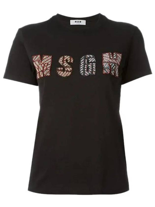 Beaded logo embroidered tshirt 2042MDM163 - MSGM - BALAAN 2