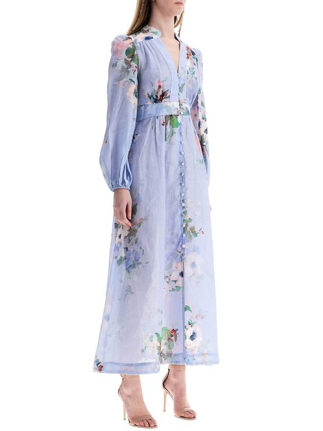 light blue watercolor floral midi dress with deep v neckline - ZIMMERMANN - BALAAN 2