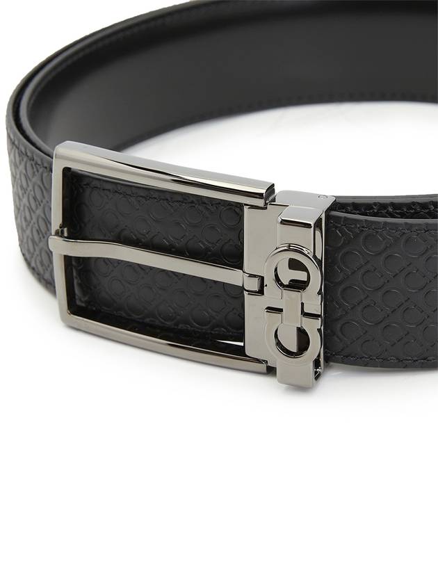 Gancini Reversible Adjustable Leather Belt Black - SALVATORE FERRAGAMO - BALAAN 7