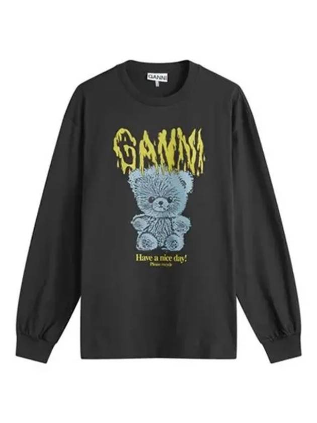 Graphic Print Sweatshirt Black - GANNI - BALAAN 2