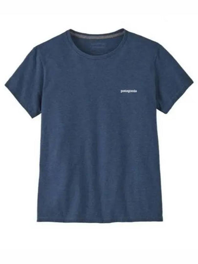 Women's P 6 Logo Responsible Short Sleeve T Shirt Utility Blue - PATAGONIA - BALAAN 2