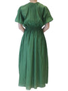 Women's green puff sleeve long dress green 92210722 00 - S MAX MARA - BALAAN 3