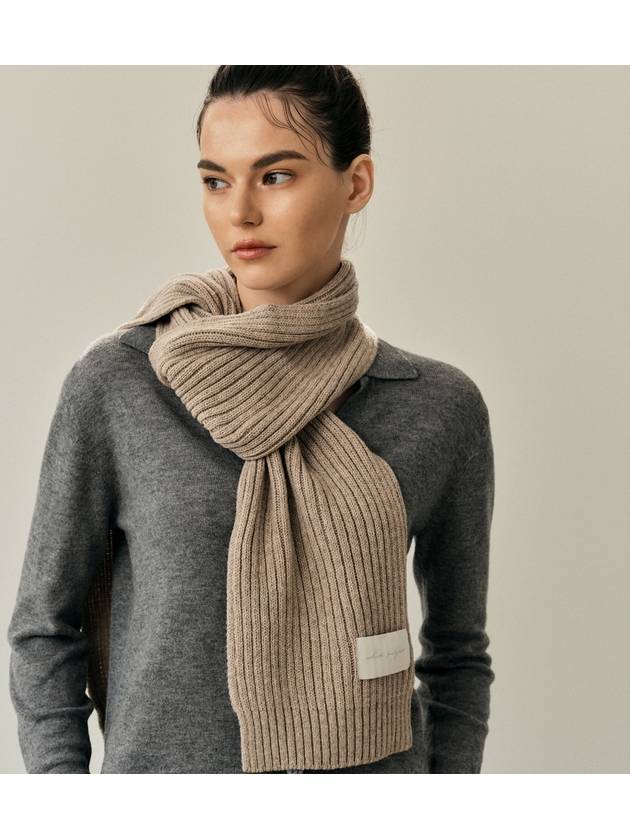 Mini Wool Knit Muffler Oatmeal - WHITE PROJECT - BALAAN 2