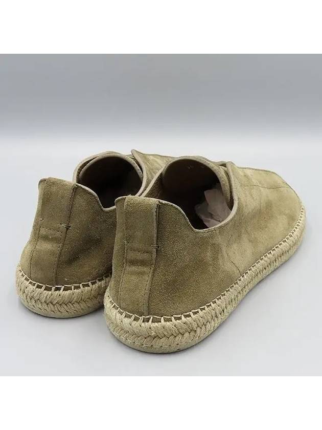 Zegna olive green suede triple stitch espadrilles size 11 - ERMENEGILDO ZEGNA - BALAAN 4