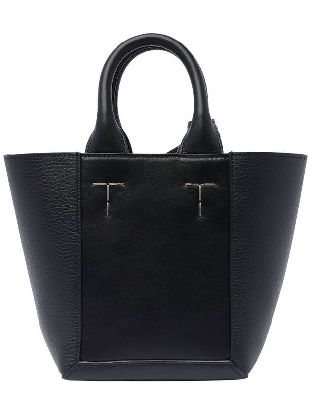 Double Up Leather Tote Bag Black - TOD'S - BALAAN 4