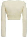 Jacquemus LE ALZOU pearl steel mohair blend button closure cardigan - JACQUEMUS - BALAAN 4