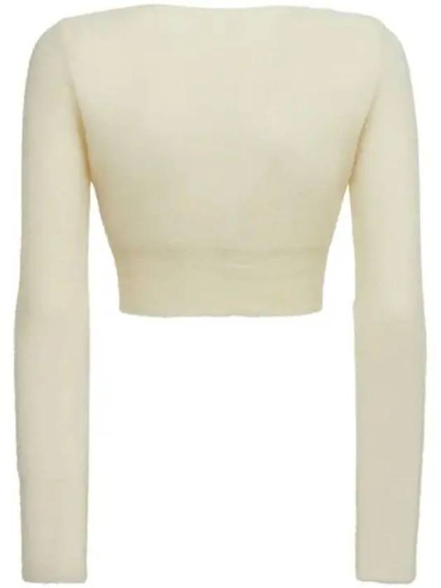 Jacquemus LE ALZOU pearl steel mohair blend button closure cardigan - JACQUEMUS - BALAAN 4