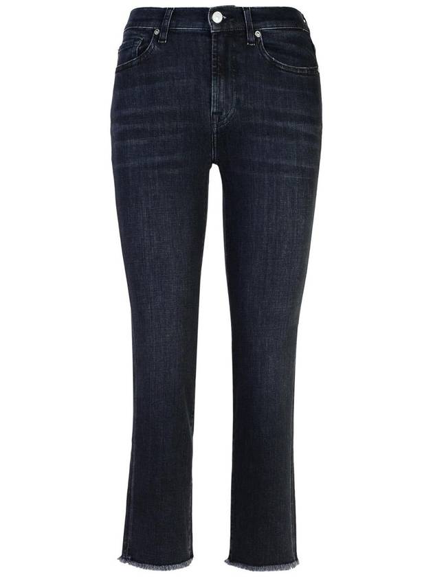 7 For All Mankind 'Straight Crop' Black Cotton Jeans - 7 FOR ALL MANKIND - BALAAN 1