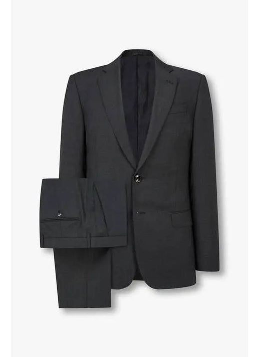 Men s textured wool no cheat single suit charcoal - GIORGIO ARMANI - BALAAN 1