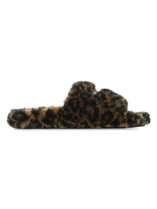 leopard pattern fake fur slide slippers - BALENCIAGA - BALAAN 1