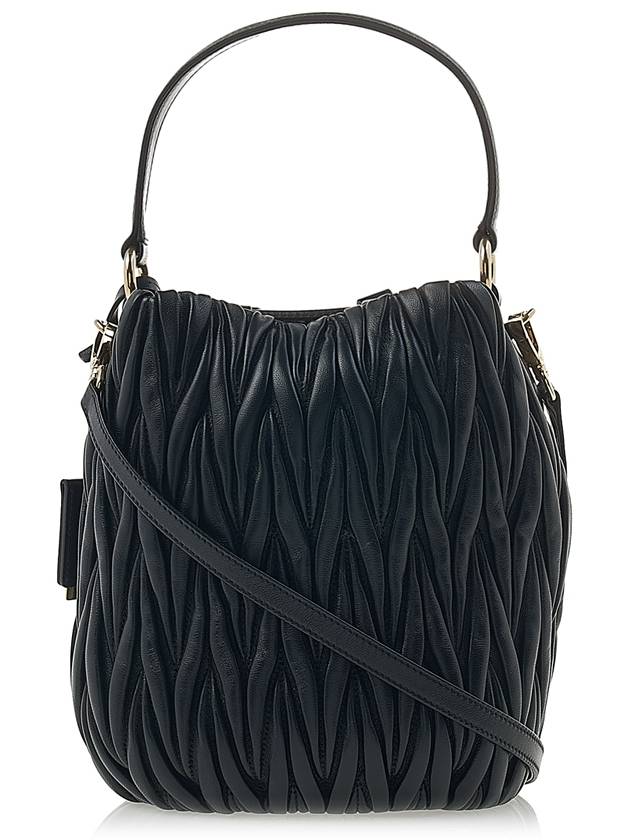 Matelasse Nappa Leather Bucket Bag Black - MIU MIU - BALAAN 4