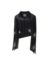 Runway Bleach Washing Uncut Cotton Turtleneck Black - ULKIN - BALAAN 2