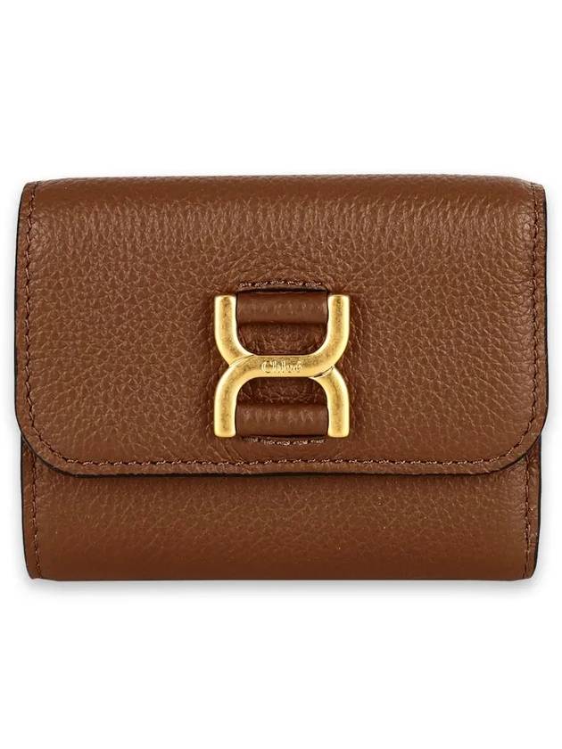 Women's Grain Leather Marcie Half Wallet Brown - CHLOE - BALAAN 3