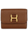 Women's Grain Leather Marcie Half Wallet Brown - CHLOE - BALAAN 3