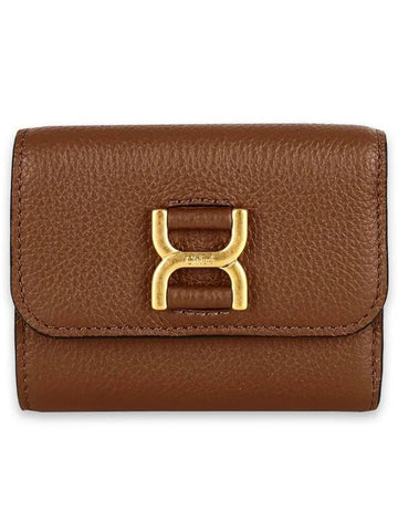 Women's Grain Leather Marcie Half Wallet Brown - CHLOE - BALAAN 1