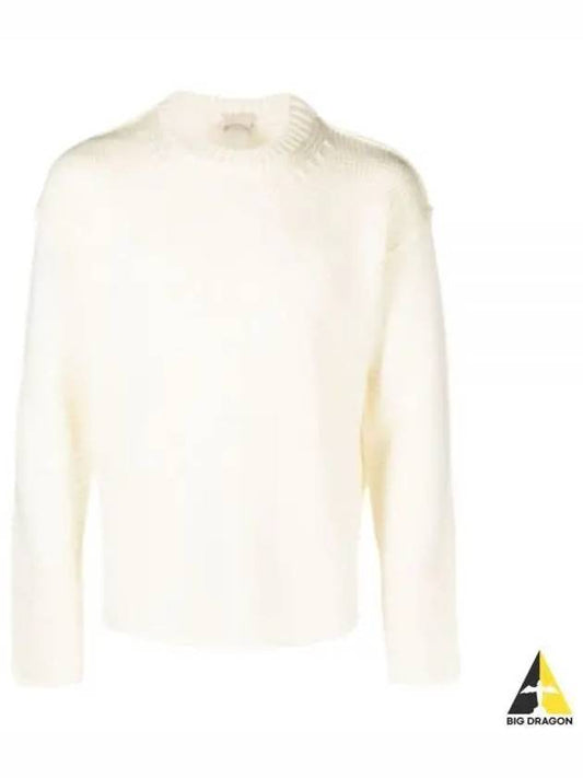 Crew Neck Wool Knit Top Ivory - TEN C - BALAAN 2