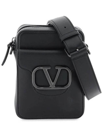 V Logo Mini Loco Cross Bag Black - VALENTINO - BALAAN 1