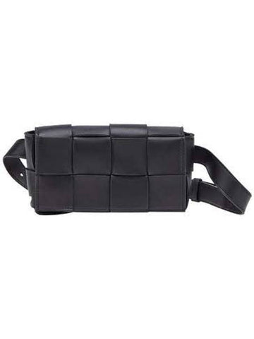 Intrecciato Small Cassette Belt Bag Black - BOTTEGA VENETA - BALAAN 1