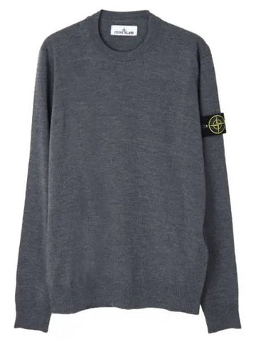 Pure Light Wool Crew Neck Knit Regular Fit Men - STONE ISLAND - BALAAN 1