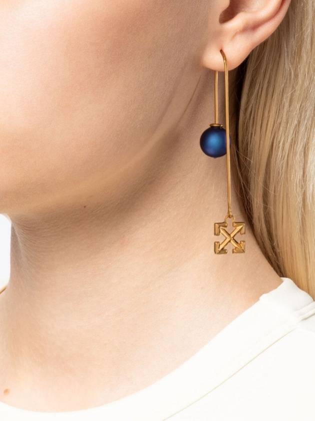 Pearl & Arrow Logo Earrings - OFF WHITE - BALAAN 3