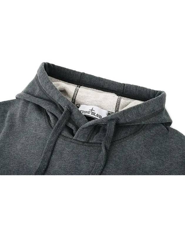 Wappen Patch Cotton Fleece Hoodie Dark Grey - STONE ISLAND - BALAAN 4