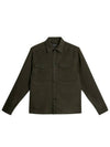 Men's Flat Over Wool Long Sleeve Shirt Forest Green - J.LINDEBERG - BALAAN 2