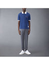 Solid Fine Pique Oversized Short Sleeve Polo Shirt Blue - THOM BROWNE - BALAAN 4