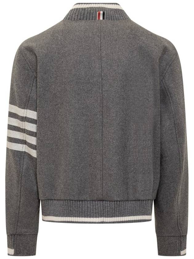 4 Bar Stripe Bomber Jacket Grey - THOM BROWNE - BALAAN 3