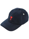 Embroidered Logo Cotton Ball Cap Blue - AMI - BALAAN 2