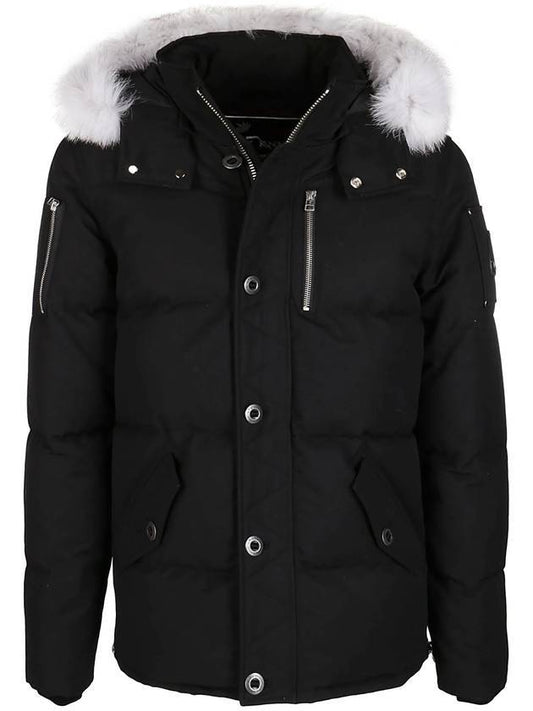 Threequarter Down Jacket White Fox Fur Black - MOOSE KNUCKLES - BALAAN 1