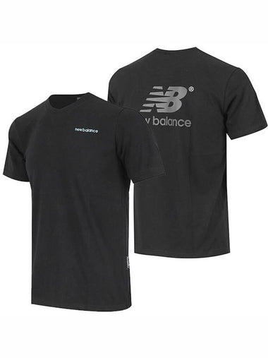 Essential Back Logo Short Sleeve T-Shirt Black - NEW BALANCE - BALAAN 1