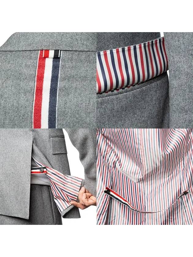 Center Back Striped Wool Cashmere Jacket Grey - THOM BROWNE - BALAAN 10