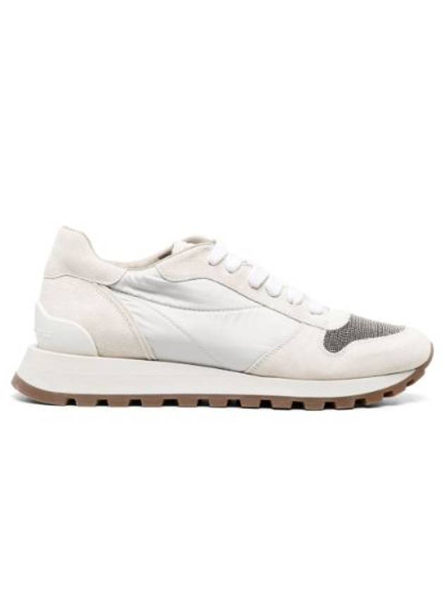 Suede Techno Fabric Runner Low Top Sneakers White - BRUNELLO CUCINELLI - BALAAN 2