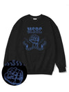 Punchline Indigo Blue Overfit Sweatshirt Black - MONSTER REPUBLIC - BALAAN 3