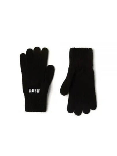 Embroidered Logo Gloves Black - MSGM - BALAAN 2