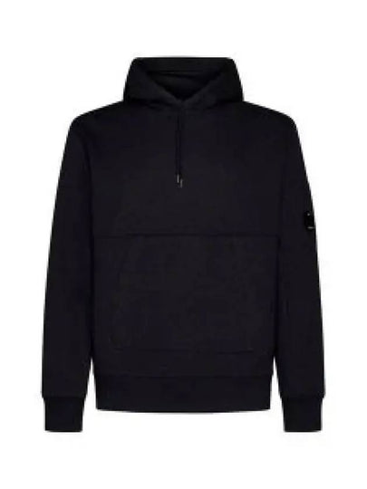 Logo Patch Drawstring Hoodie Black - CP COMPANY - BALAAN 2