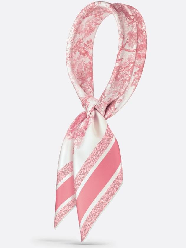 Toile de Jouy Sauvage 90 Square Scarf White Candy Pink - DIOR - BALAAN 6