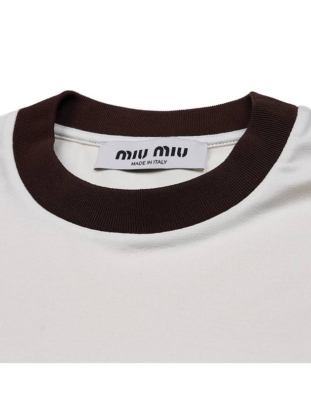 Logo Short Sleeve T-Shirt White - MIU MIU - BALAAN 5