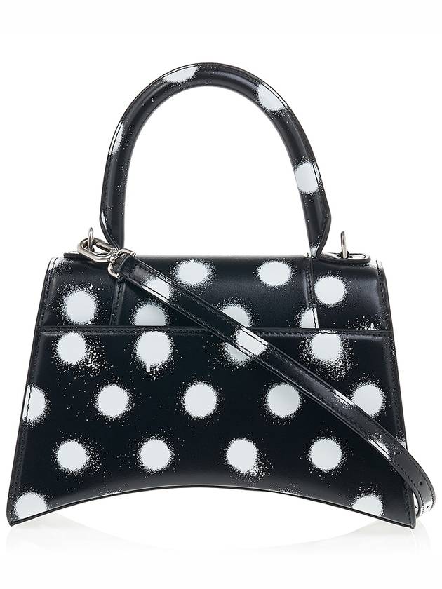 Hourglass Small Polka Dot Leather Tote Bag Black - BALENCIAGA - BALAAN 4