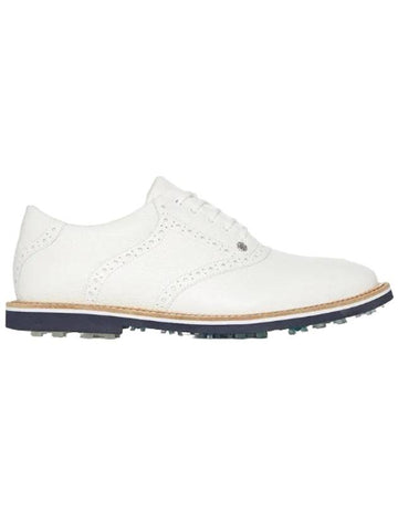 Men's Gallivanter Pebble Leather Saddle Spike Shoes Snow - G/FORE - BALAAN 1