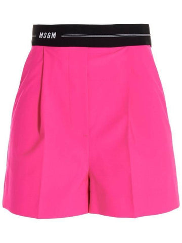 Logo Band Bermuda Shorts Pink - MSGM - BALAAN.