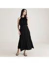 Tencel blend halterneck long dress black - STAY WITH ME - BALAAN 1