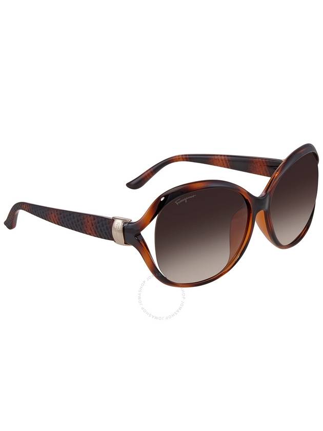 Eyewear Oval Sunglasses Brown - SALVATORE FERRAGAMO - BALAAN 3