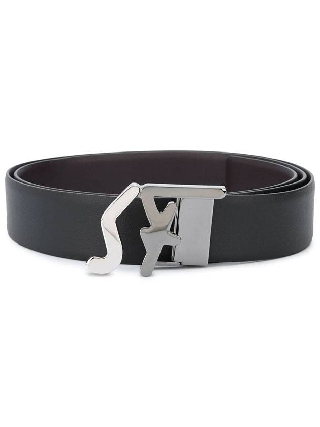 Buckle Leather Belt Black - SALVATORE FERRAGAMO - BALAAN 1