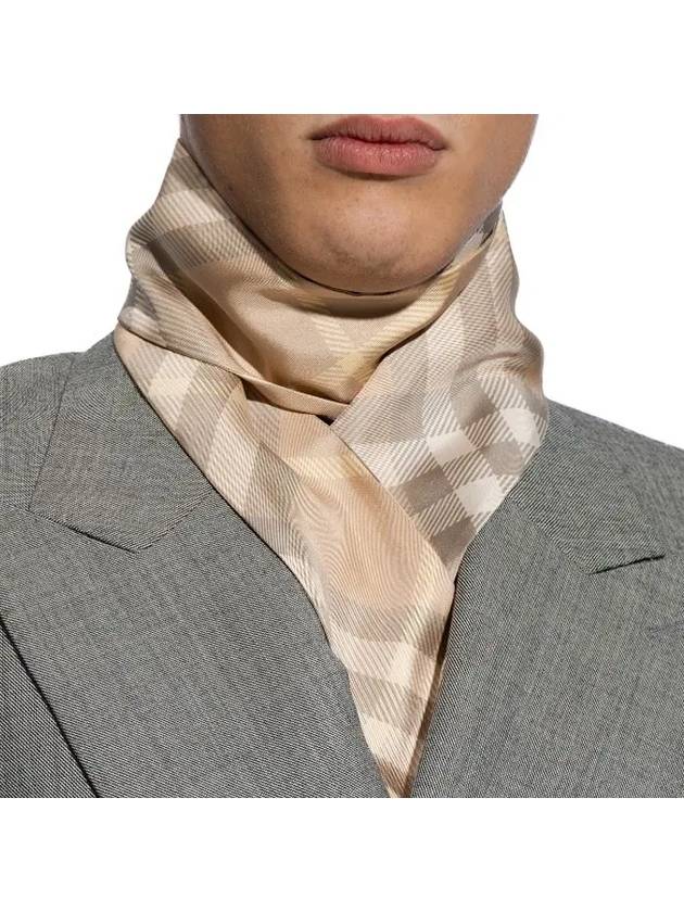 Skinny Check Silk Scarf Flax - BURBERRY - BALAAN 4