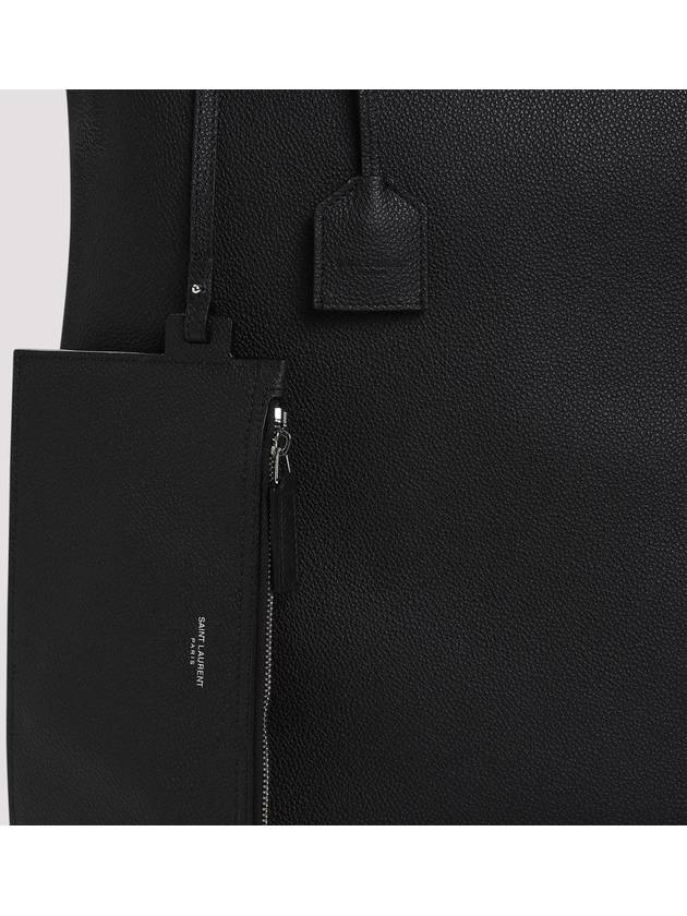 Grained Leather Bold Shopping Shoulder Bag Black - SAINT LAURENT - BALAAN 4