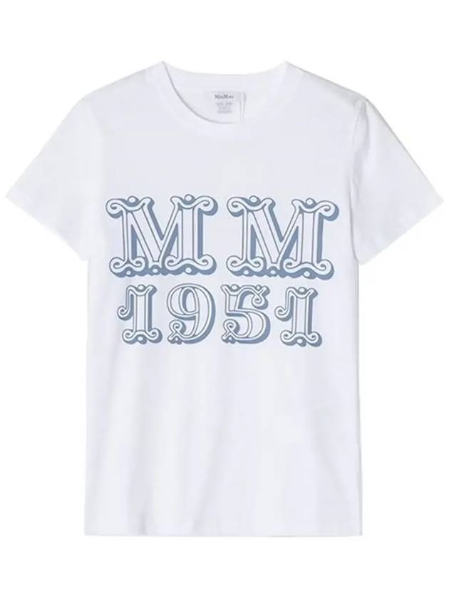 Women's Mincio Logo Cotton Short Sleeve T-Shirt White - MAX MARA - BALAAN 5